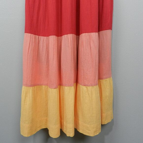 Old Navy Colorblock Tiered Maxi All Day Dress Size M Summer Beach Vacation Retro - Picture 5 of 11